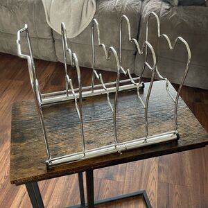 Silver Metal Pan Organizer Rack